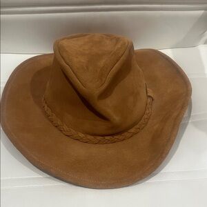Henschel Hat Co. USA Men's Brown Suede Western Hat Braided Band Size Large